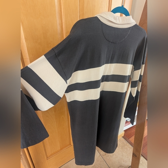 Faherty Navy and White Striped Polo Dress - Picture 9 of 10